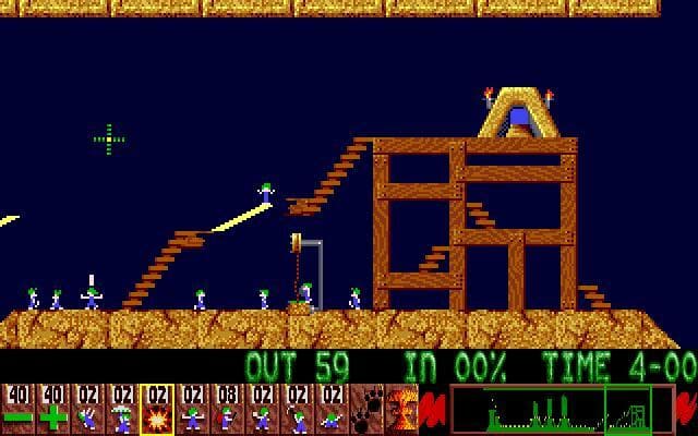 Lemmings Gameplay Screenshot 1