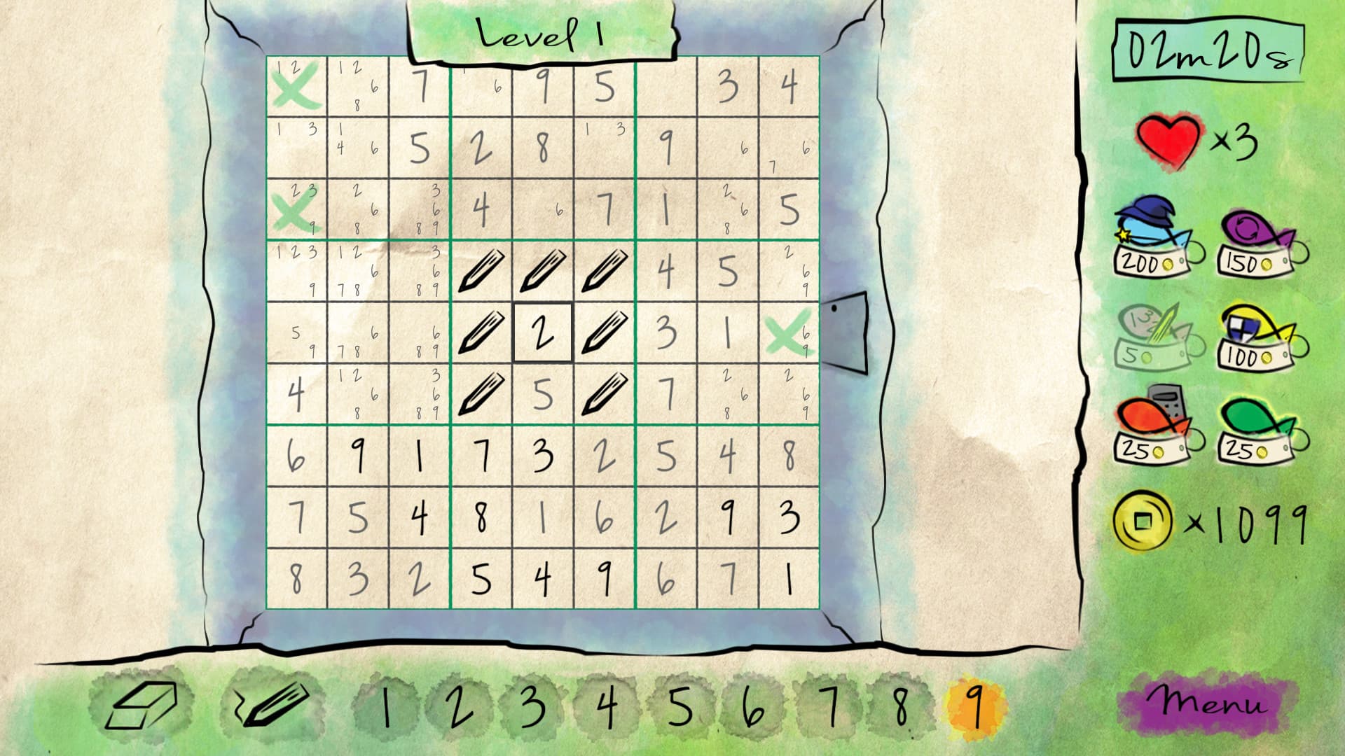 Sudoku Gameplay Screenshot 1